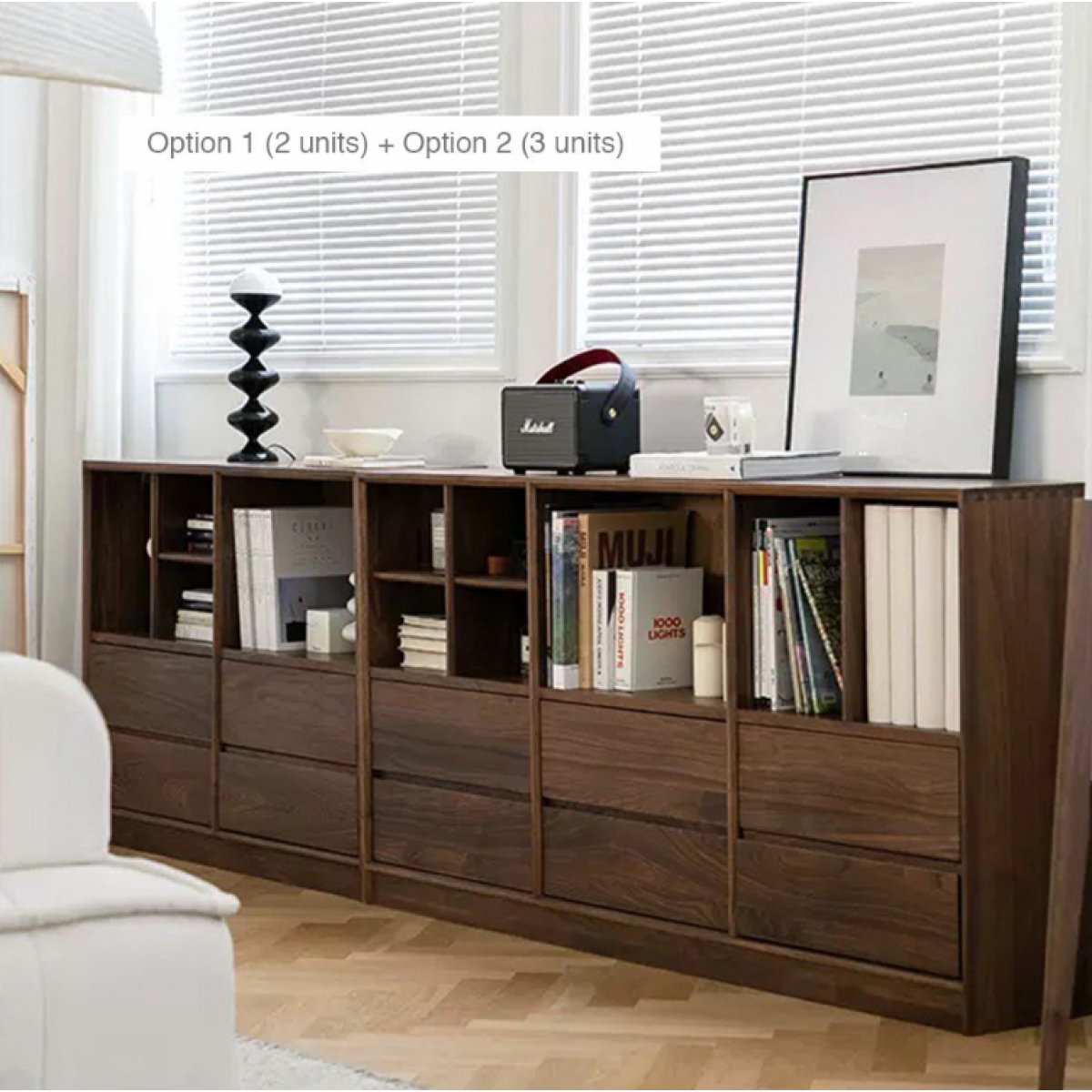 Fuurn SE3436-W Mikkel Walnut 胡桃木儲物櫃 (套裝)